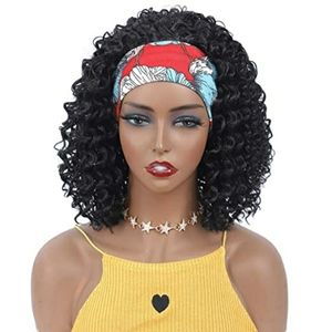 Headband Wig Afro Kinky Curly Wig Synthetic Hair